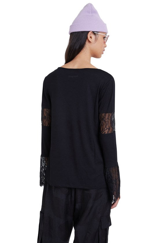 Maglia nera manica lunga TS AMELIA