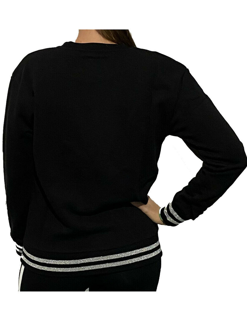 Felpa Nera Girocollo lurex 42689