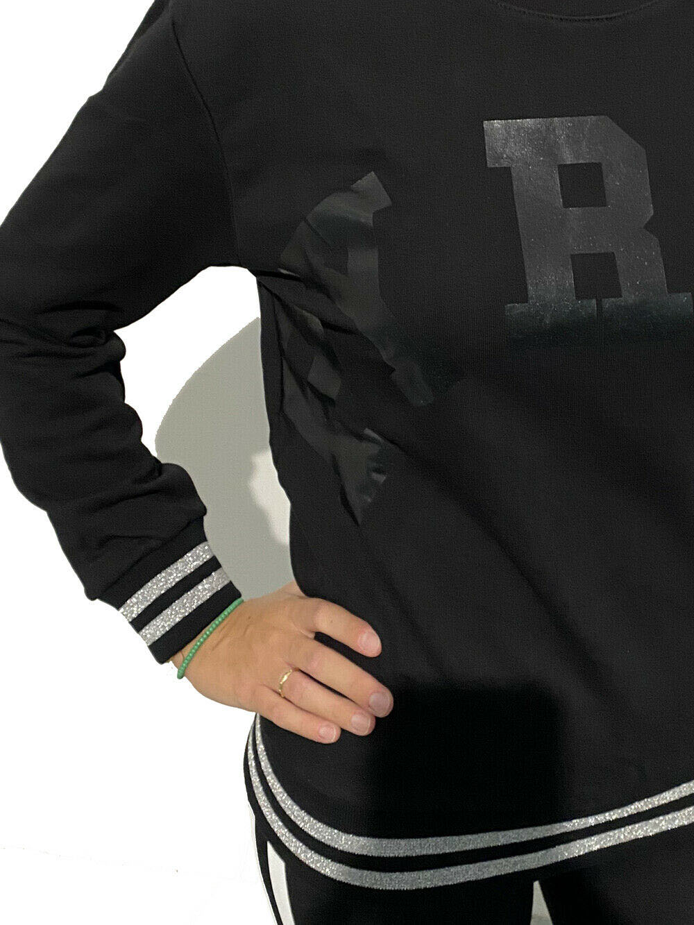 Felpa Nera Girocollo lurex 42689