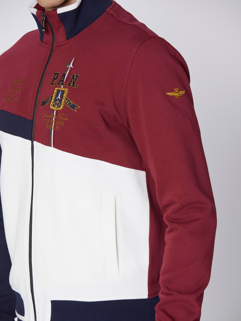Felpa Bordò Zip Frecce