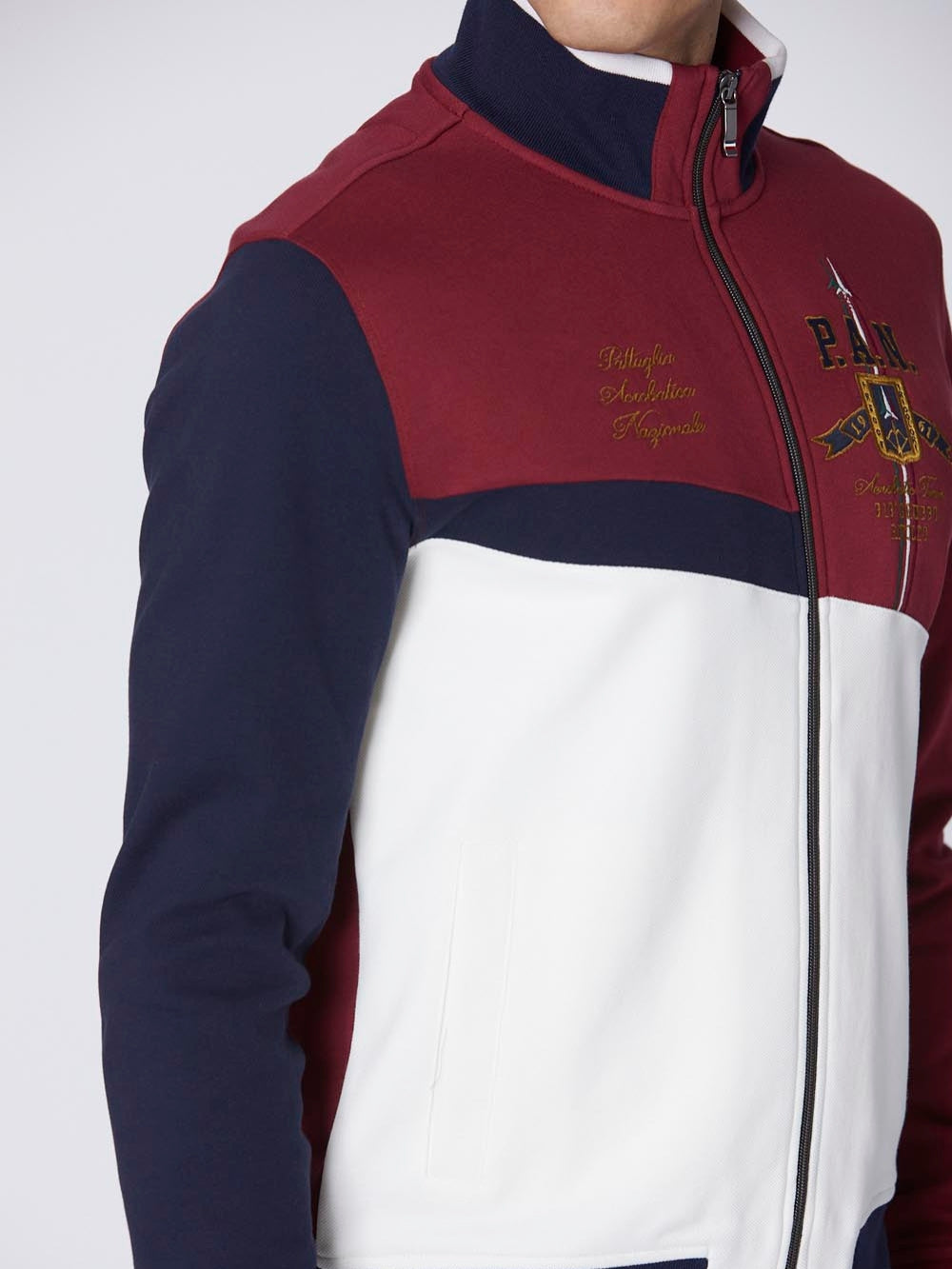 Felpa Bordò Zip Frecce