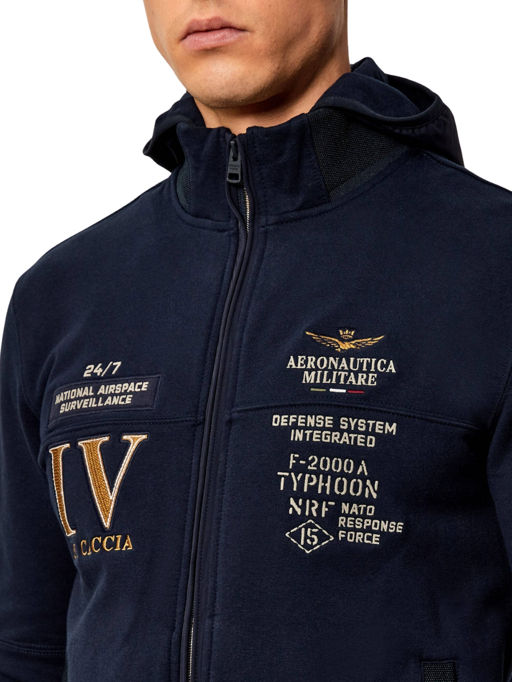 Felpa Zip Blu