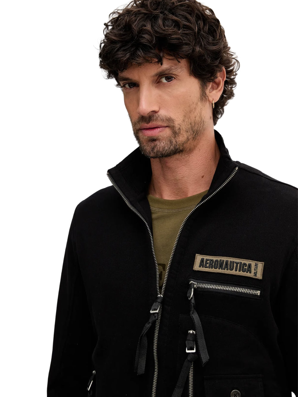 Felpa Nera Full Zip