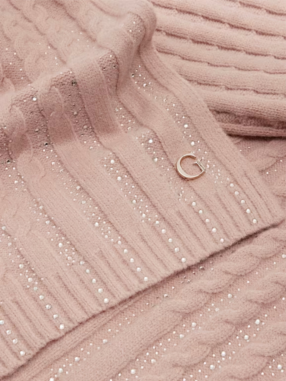 Sciarpa Knitted Scarf Rosa Strass