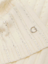 Sciarpa Bianca Knitted Scarf Strass