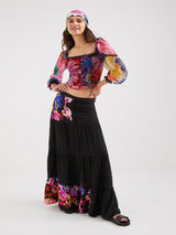 Maglia Fantasia Fiori Lila