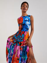 Vestito Lungo Blu Fantasia Nantes