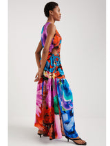 Vestito Lungo Blu Fantasia Nantes