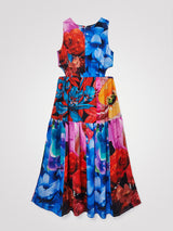 Vestito Lungo Blu Fantasia Nantes