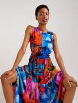 Vestito Lungo Blu Fantasia Nantes