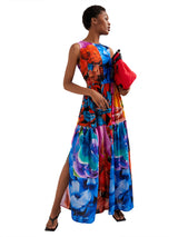 Vestito Lungo Blu Fantasia Nantes