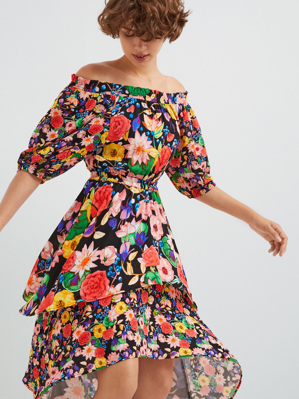 Vestito Lungo Fantasia Floreale Ailea