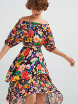 Vestito Lungo Fantasia Floreale Ailea