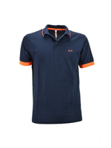 Polo Blu Small Stripe Fluo