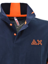 Polo Blu Logo Fluo S/S