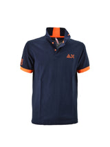 Polo Blu Logo Fluo S/S