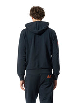 Felpa Blu Hoodie Zip Fluo