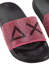 Ciabatta Fuxia Slippers Logo Strass