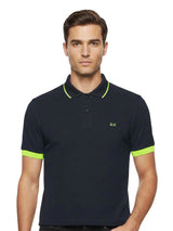 Polo Blu Small Stripe Fluo