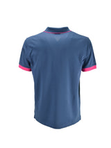 Polo Blu Avio Small Stripe Fluo