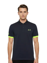 Polo Blu Big Logo Fluo