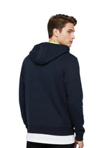Felpa Zip Blu Fluo Basic Fleece