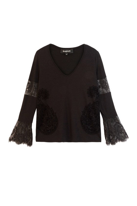 Maglia nera manica lunga TS AMELIA
