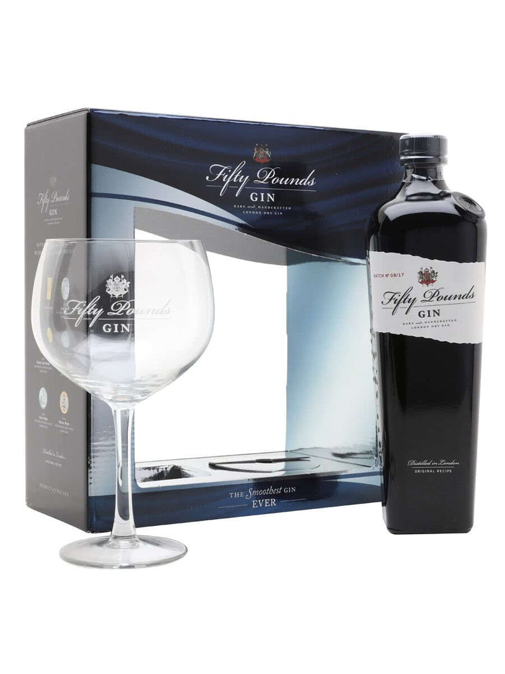 Gin Fifty Pounds Box Glass 70 cl