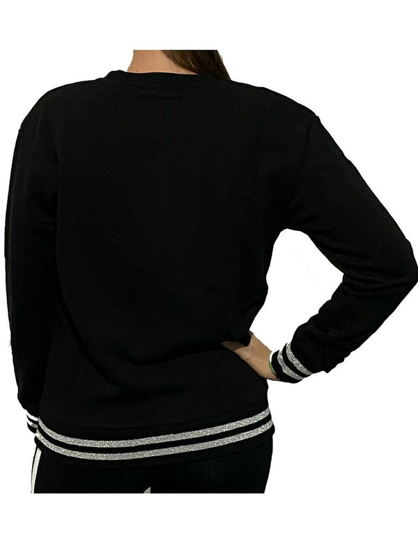 Felpa Nera Girocollo lurex 42689