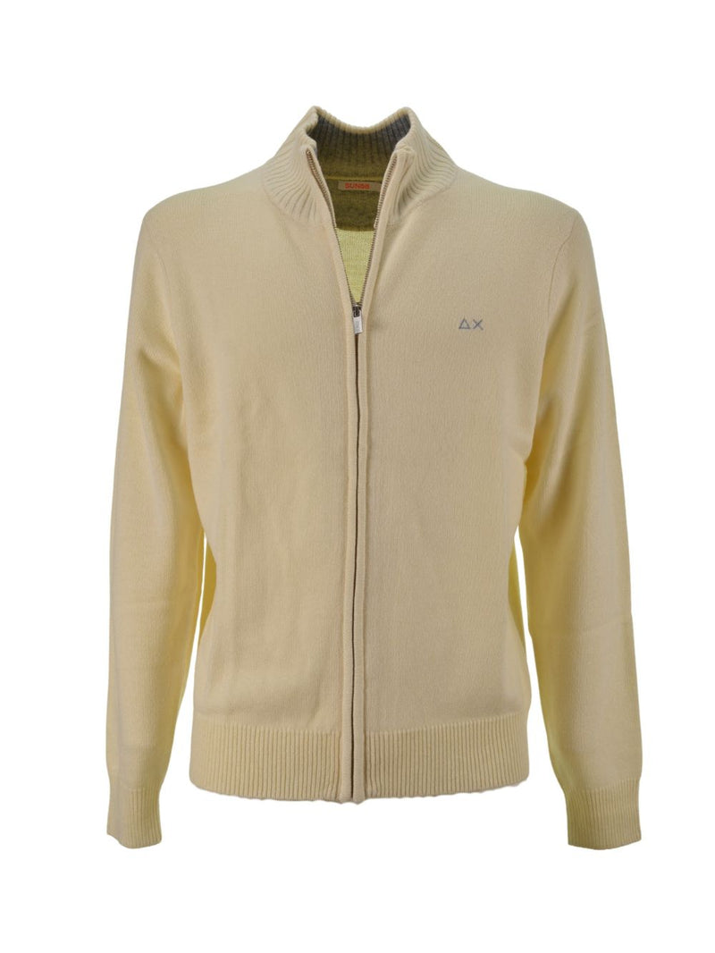 Full Zip Solid Warm Bianco