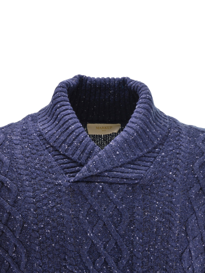 Maglione Trecce Collo Sciallato