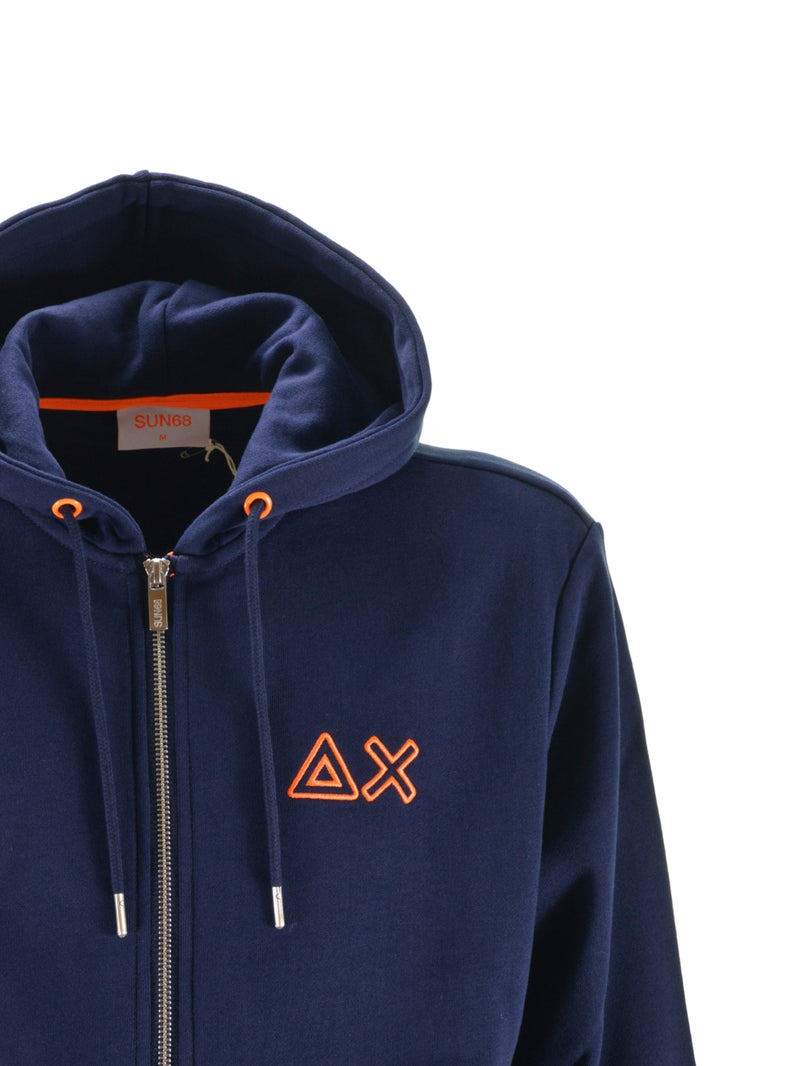 Felpa Zip Blu Fluo
