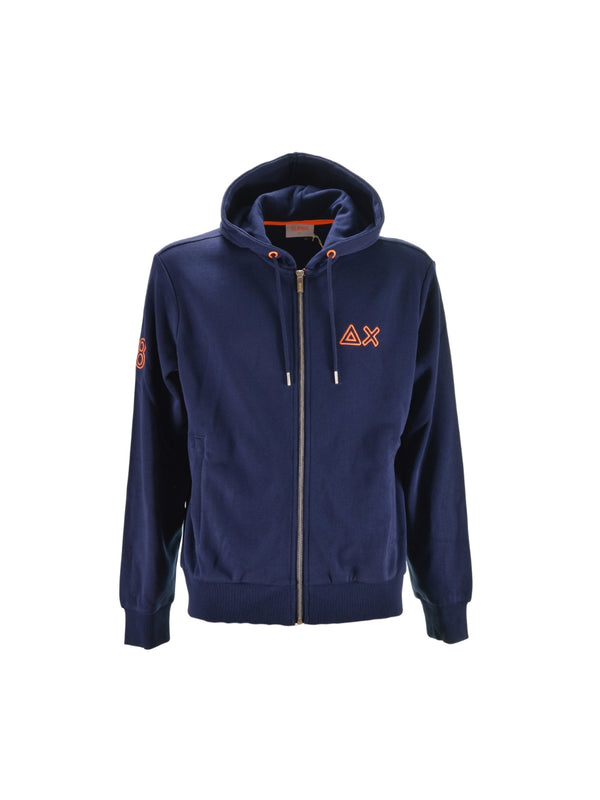 Felpa Zip Blu Fluo