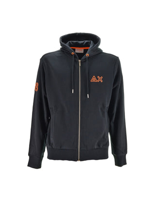Felpa Zip Nera Fluo