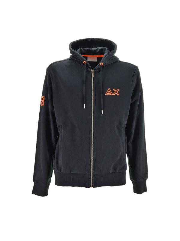 Felpa Zip Nera Fluo