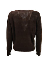 Maglia Scollo V Lurex Marrone