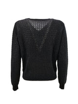 Maglia Scollo A V Nero Lurex