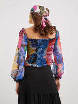 Maglia Fantasia Fiori Lila