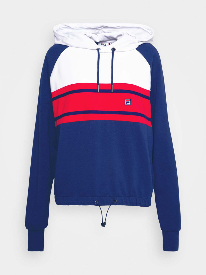 Felpa Cappuccio Blu Bianco Burgos
