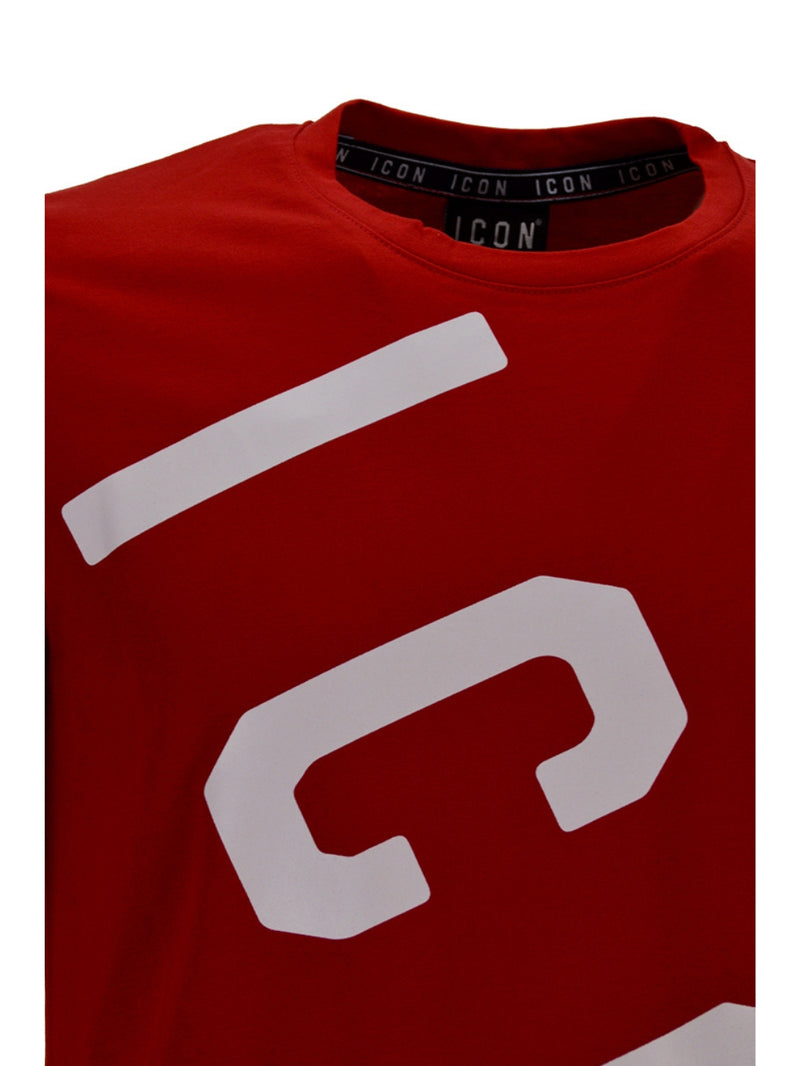 T-shirt Rossa Logo Asimmetrico ICON