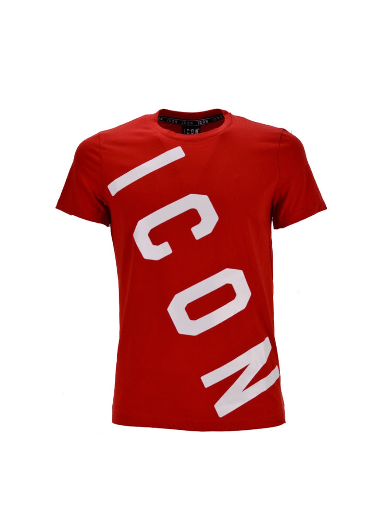 T-shirt Rossa Logo Asimmetrico ICON