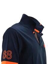 Polo Blu Logo Fluo S/S