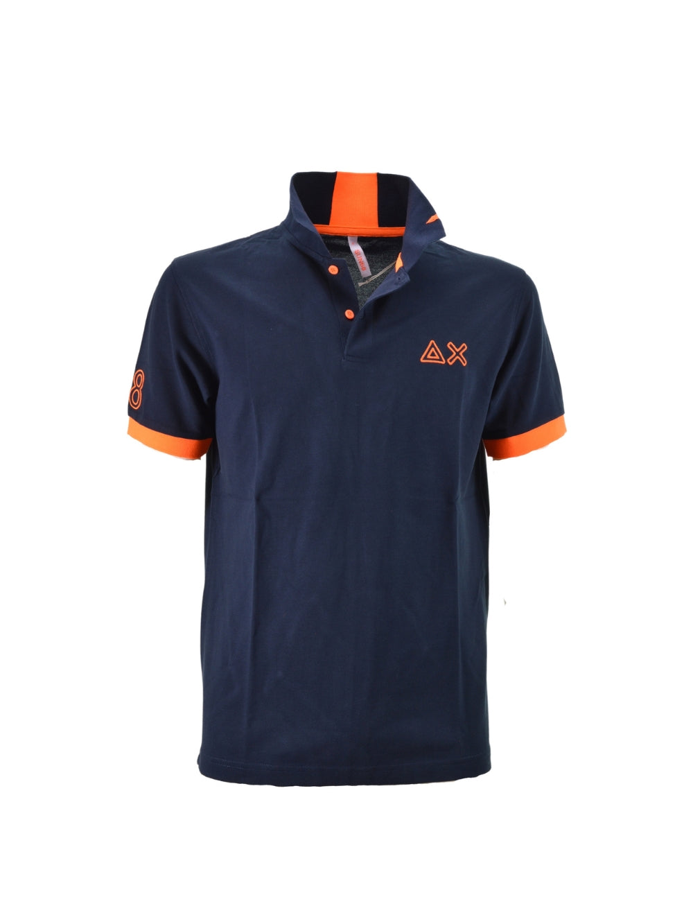 Polo Blu Logo Fluo S/S