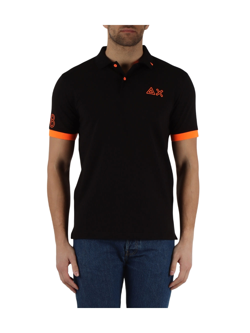 Polo Nera Logo Fluo S/S