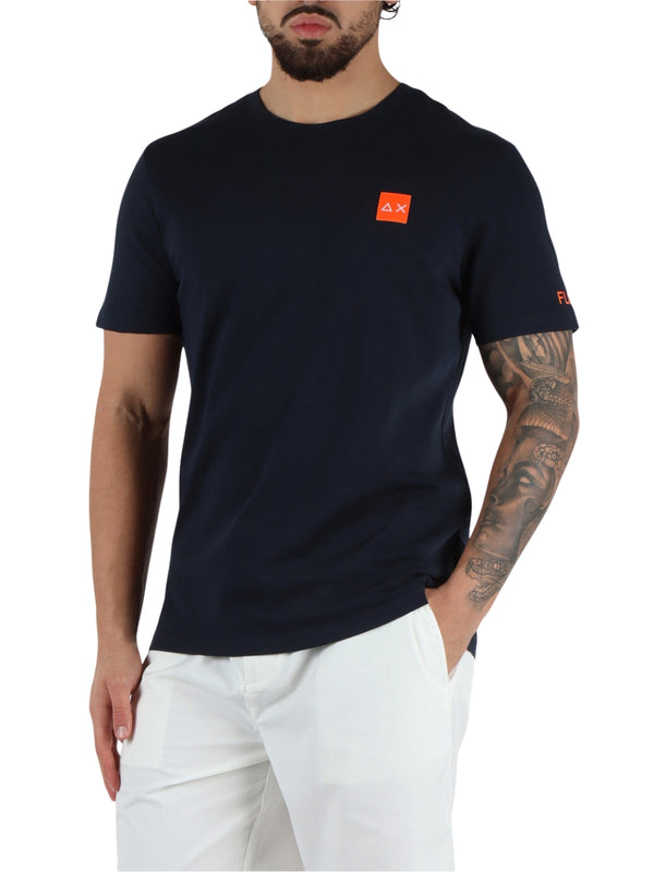 T-shirt Blu Logo Fluo