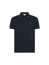 Polo Blu Small Stripe Collar