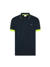 Polo Blu Small Stripe Fluo