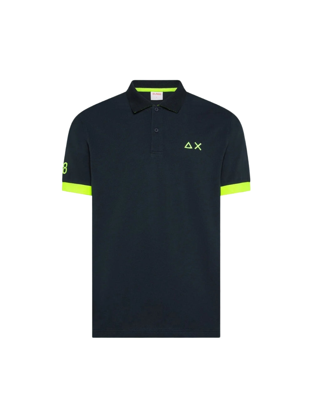 Polo Blu Big Logo Fluo