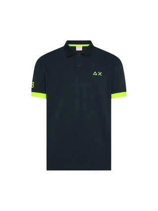 Polo Blu Big Logo Fluo