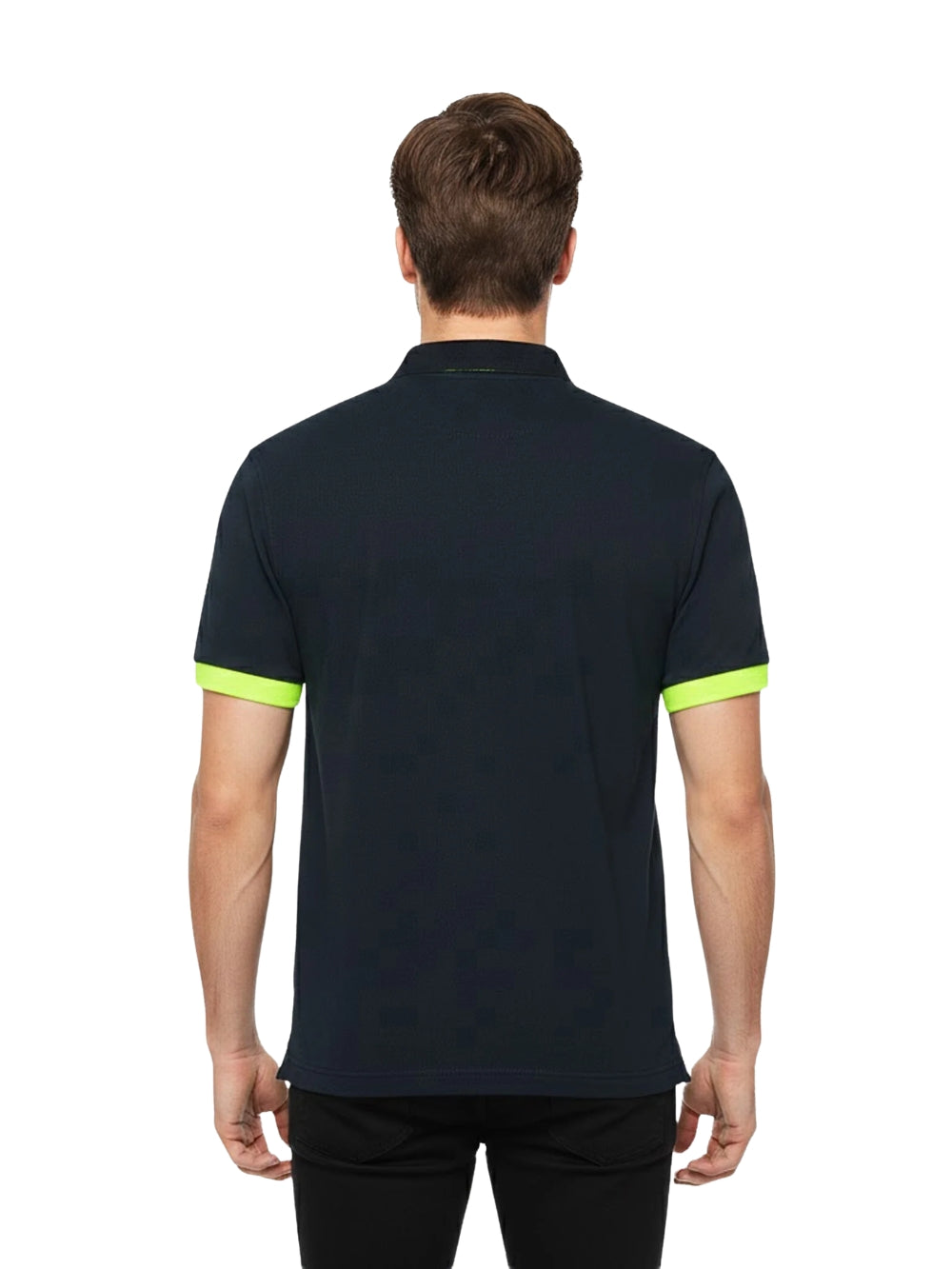Polo Blu Big Logo Fluo